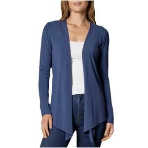 BAMBOO Sivana Open Front Jacket In Navy Soft Sustainable Organic Quiet Luxury
